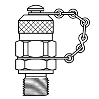 TPO Check Coupling with Metal Cap, Male O-Ring Threads